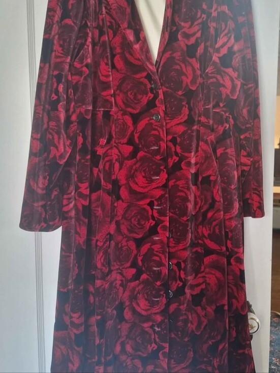 Betsey Johnson Jackets & Blazers - Betsey Johnson For Torrid Velvet Red Rose Coat, Very Rare, Size 3 (24/26-28W)